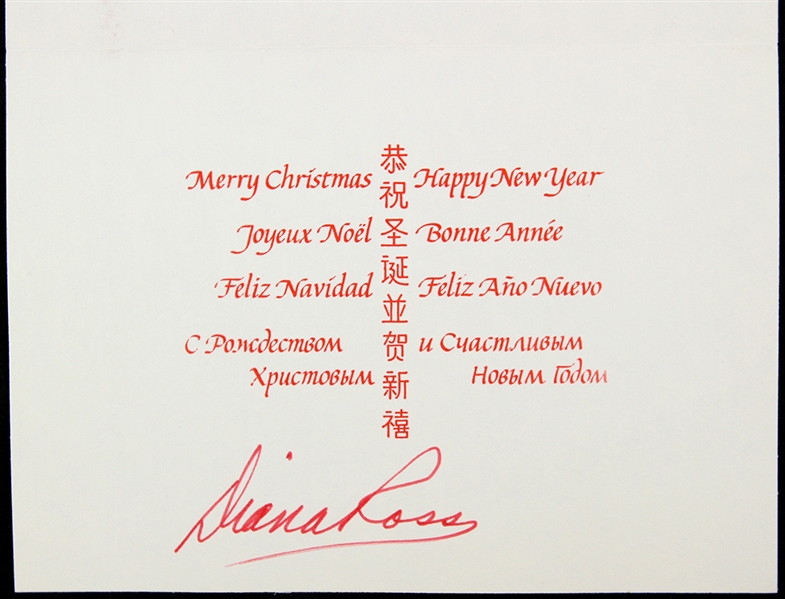 Diana Ross 4"x 5" Secretarial Signed Holiday Card