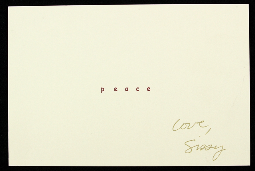 Sissy Spacek 4"x 5" Signed Holiday Card 