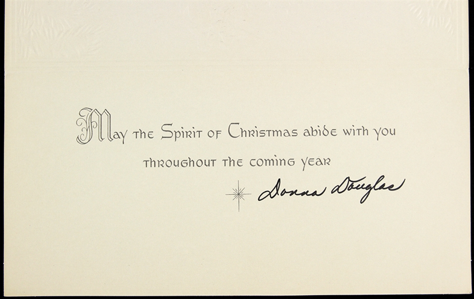 Donna Douglas 4"x 8" Signed Holiday Card (JSA)