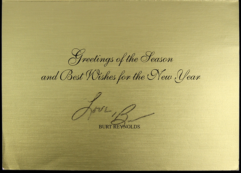 Burt Reynolds 6"x 9" Secretarial Signed Holiday Card