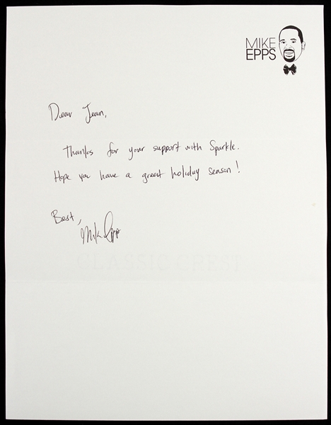 Mike Epps 8"x 11" Autographed Note Signed