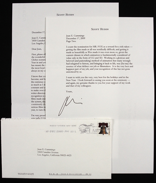 Scott Rudin 7"x 10" Typed Letter Signed 
