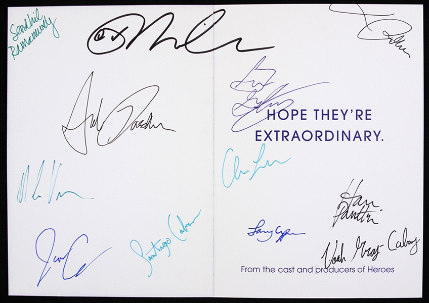 Heroes Cast 5"x 7" Secretarial Signed Holiday Card