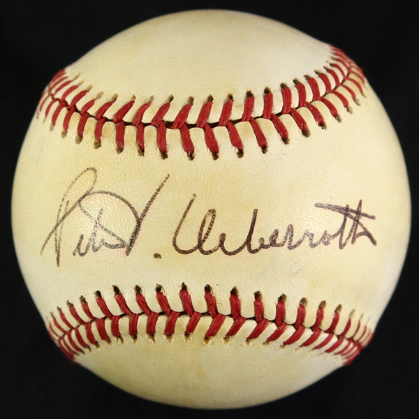 1985-89 Peter Ueberroth MLB Commissioner Signed OAL Brown Baseball (JSA)