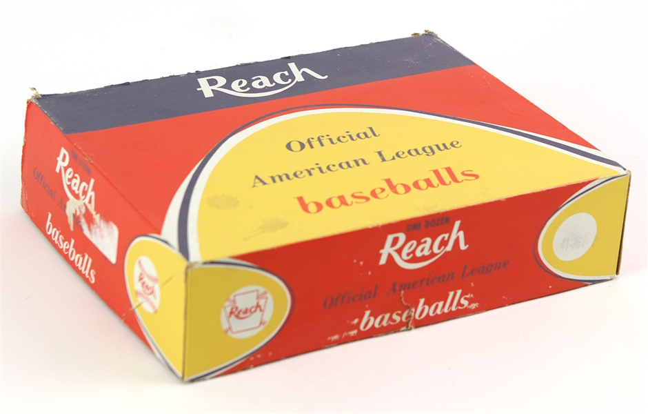 1950s-60s Reach Official American League Baseballs Empty Carton