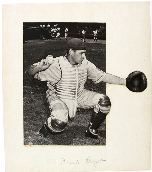 1944-45 Frank Hayes Philadelphia Athletics 8" x 9" Mounted Original Photo