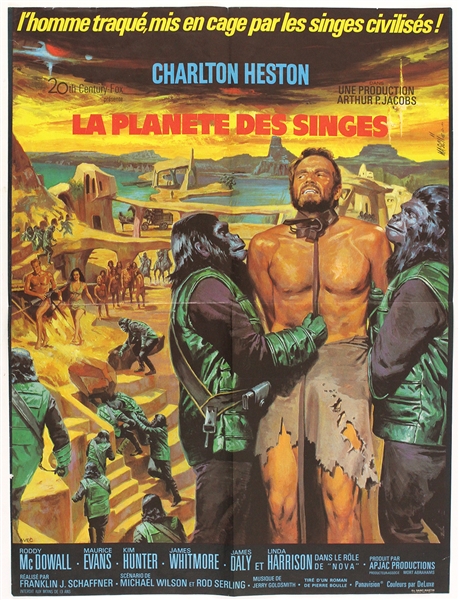 1968 Planet of the Apes French Language 22" x 30" Movie Poster