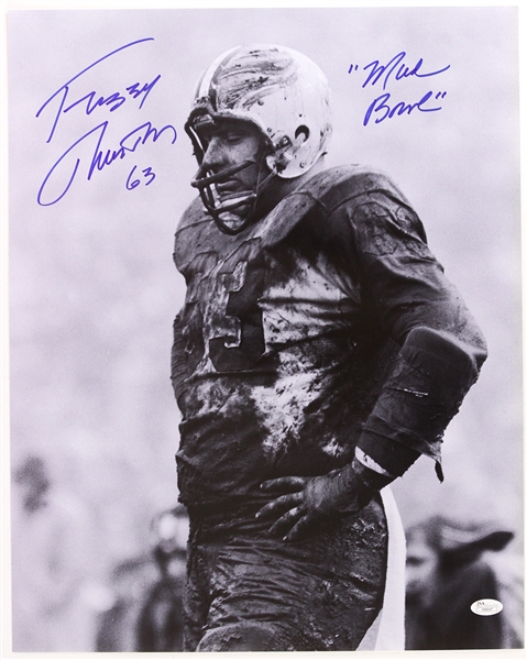 2000s Fuzzy Thurston Green Bay Packers Signed & Inscribed 16" x 20" Mud Bowl Photo *JSA*