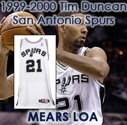 1999-2000 Tim Duncan San Antonio Spurs Home Jersey (MEARS LOA)