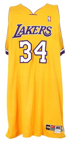 2002-04 Shaquille ONeal Los Angeles Lakers Home Jersey (MEARS LOA)
