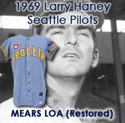 1969 Larry Haney Seattle Pilots Restored Game Worn Road Jersey (MEARS LOA)
