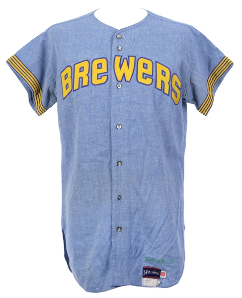 1970 Ted Kubiak Milwaukee Brewers Restored Game Worn Road Jersey (MEARS LOA)