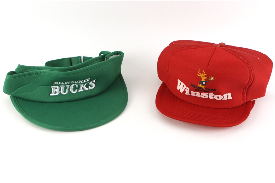1980s Milwaukee Bucks Visors & Snapback Winston Caps - Lot of 4