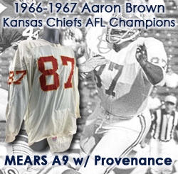 1967-68 Aaron Brown Kansas City Chiefs Game Worn Road Jersey w/ Uniform Pants & Padded Pants (MEARS A9)