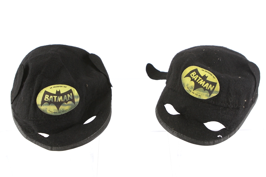 1966 Batman Official Arlington Hats Youth Bat Mask Cap - Lot of 2 
