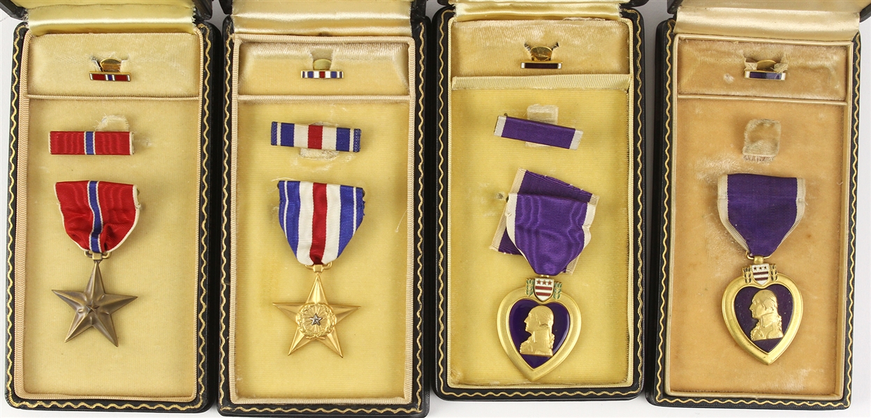 1944-45 Roy Sprague WWII Memorabilia Collection - Lot of 20 w/ Purple Hearts, Silver Stars, Bronze Star, General/Special Orders & More (MEARS LOA)