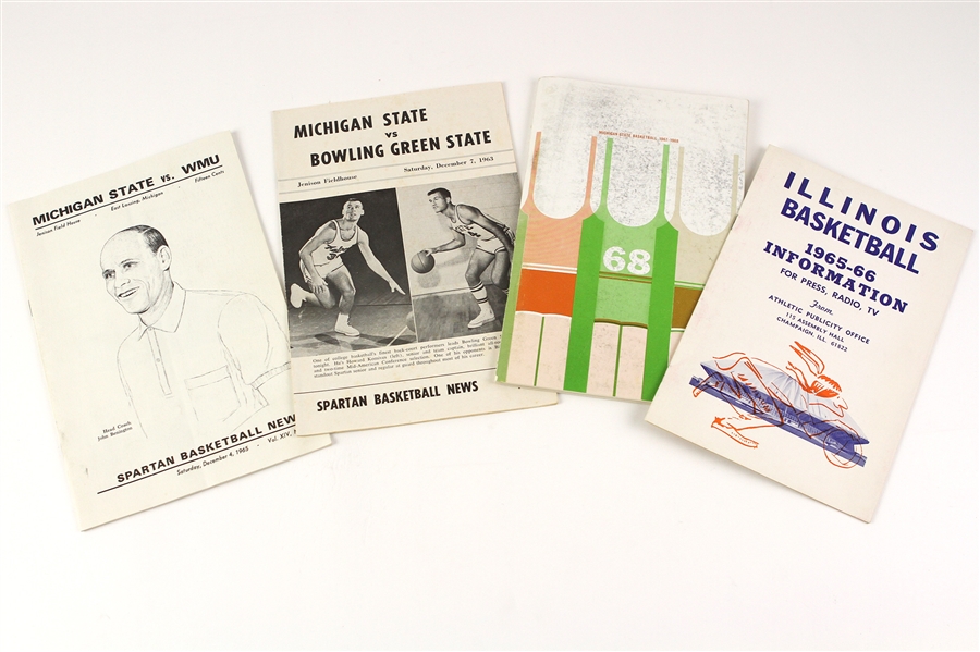 1963-68 College Basketball Programs & Media Guides - Lot of 4 w/ Michigan State & Illinois