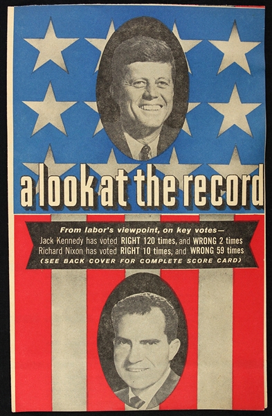 1960 John F. Kennedy Richard Nixon "A Look At The Record" Pamphlet