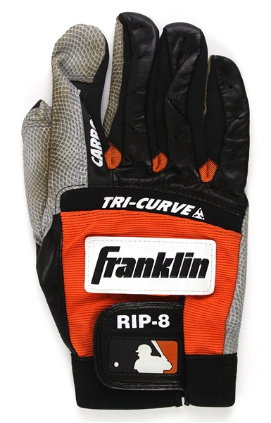 2001 Cal Ripken Jr. Baltimore Orioles Game Worn Franklin Batting Glove (MEARS LOA) Final Season