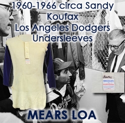 1960-1966 circa Sandy Koufax Los Angeles Dodgers Undersleeves Shirt (MEARS LOA)