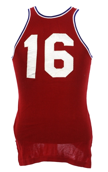 1955-57 Red #16 Game Worn Rawlings Durene Basketball Jersey (MEARS LOA)