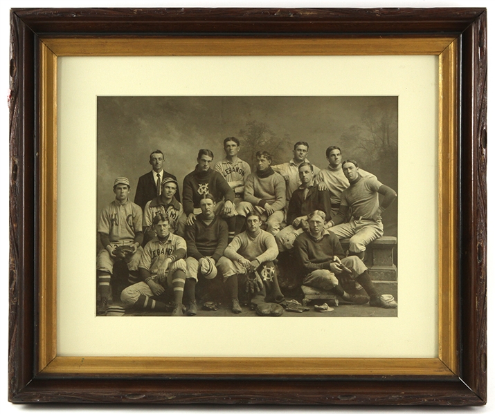 1900s-10s Lebanon HC Baseball Team 20" x 24" Framed Studio Portrait