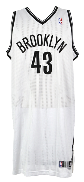 2012-13 Kris Humphries Brooklyn Nets Game Worn Home Jersey (MEARS LOA/Steiner)