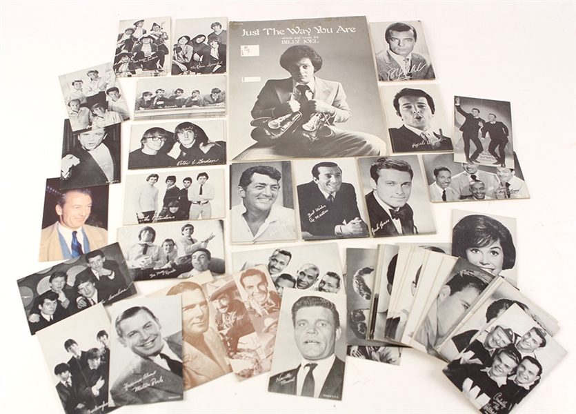 1950s-70s Rock N Roll Exhibit Cards - Lot of 74 + Billy Joel "Just The Way You Are" Sheet Music