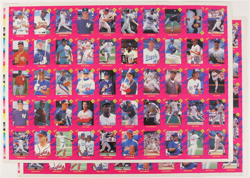 1990-92 Baseball Basketball Football Hockey Classic Uncut Trading Card Sheets - Lot of 4