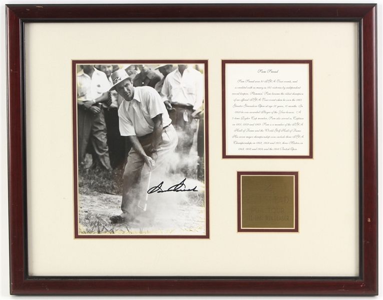 1990s Sam Snead Seven Time Major Champion Golfer Signed 16" x 20" Framed Display (JSA)
