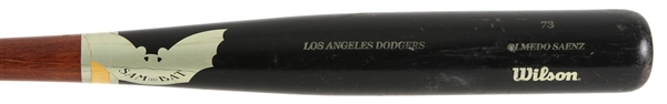 2005 Olmedo Saenz Los Angeles Dodgers SamBat Professional Model Game Used Bat (MEARS LOA)