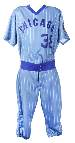 2016 (August 6) Mike Montgomery Chicago Cubs Signed Game Worn Throwback Uniform (MEARS LOA/MLB Hologram/JSA) World Series Season