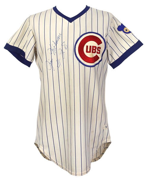 1974 Jim Hickman/Ron Dunn Chicago Cubs Game Worn Home Jersey Signed By Hickman (MEARS LOA/JSA)