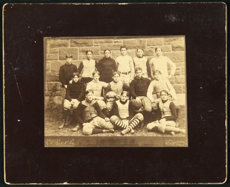 1893 Lawrence Light Weight Football Team 2.5” x 3.5” Cabinet Photo on Mount