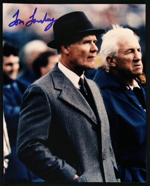 1970s Tom Landry Dallas Cowboys Signed 8x10 Color Photo (JSA)