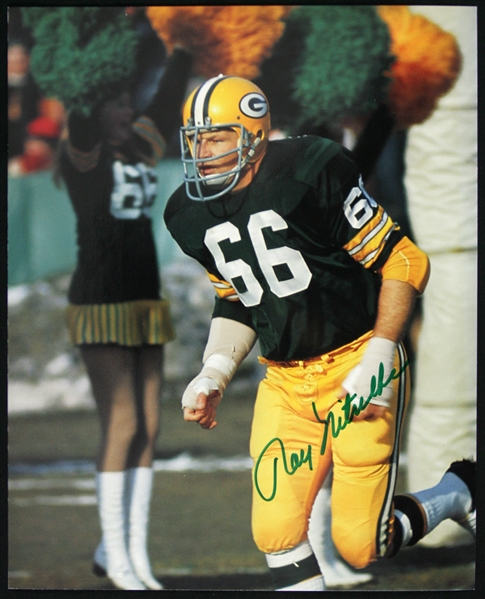 1960s Ray Nitschke Green Bay Packers Signed 8x10 Color Photo (JSA)