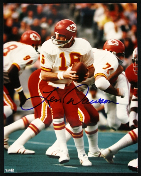 1960s Len Dawson Kansas City Chiefs Signed 8x10 Color Photo (JSA)