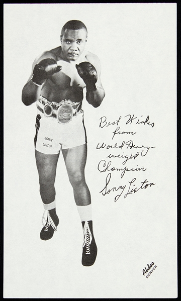 1963-1964 Sonny Liston World Heavyweight Champion 3.5”x6” Paper Stock Premium Photo