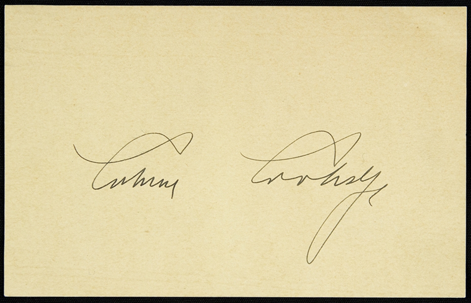 1872-1933 Calvin Coolidge Signed Index Card 30th President of the United States (JSA)
