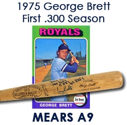 1975 George Brett Kansas City Royals Autographed Game Used Bat (A9) “First .300 Season” (JSA)