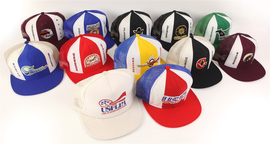 1983-85 USFL Mesh Trucker Hat Collection - Lot of 24