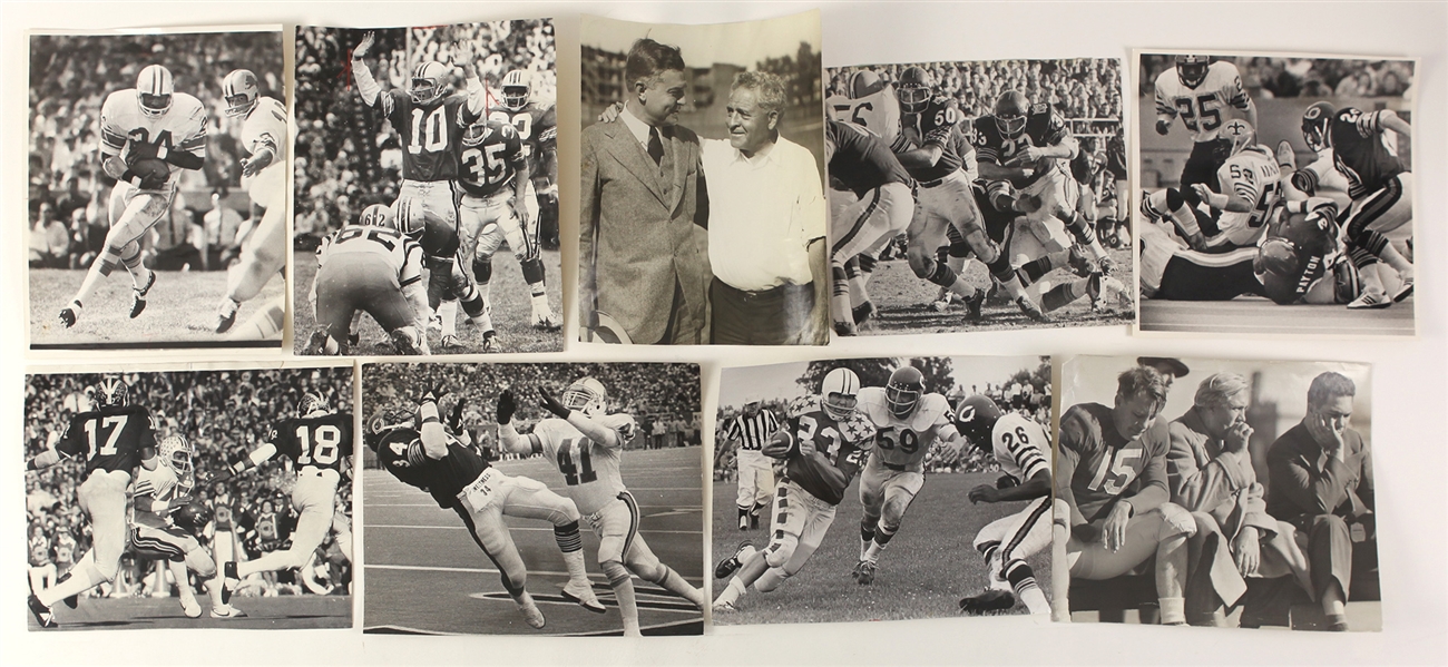 1940s-80s Football Original Photo Collection - Lot of 9 w/ Walter Payton, Archie Griffin, Alonzo Stagg, Chicago Cardinals & More