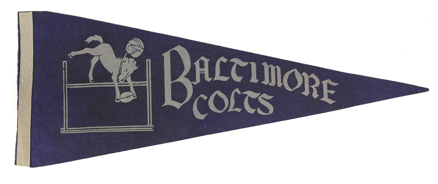1940s-50s Baltimore Colts 29" Full Size Pennant