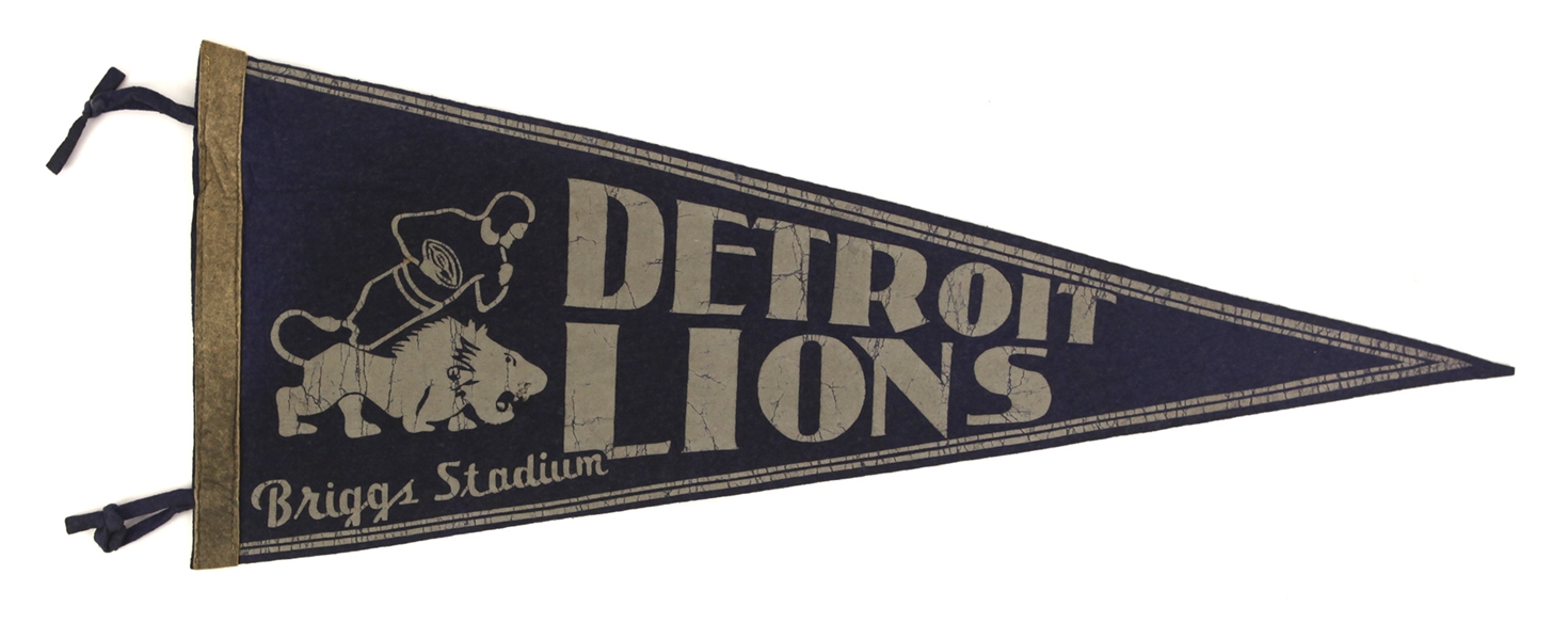1940s Detroit Lions Briggs Stadium 28" Full Size Pennant