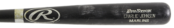 1998 Charles Johnson Florida Marlins Rawlings Adirondack Professional Model Game Used Bat (MEARS LOA)