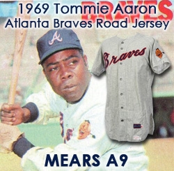 1969 Tommie Aaron Atlanta Braves Game Worn Road Jersey (MEARS A9)