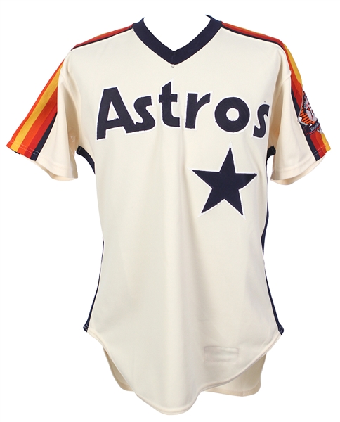 1986 Hal Lanier Houston Astros Game Postseason Jersey (MEARS LOA)