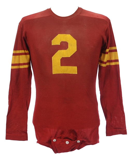 1940s-50s Maroon Durene #2 Game Worn Rawlings Nu-Tex Football Jersey (MEARS LOA)