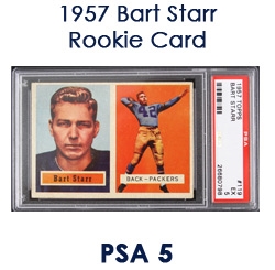 1957 Bart Starr Green Bay Packers Rookie Topps #119 Trading Card (PSA 5 EX) 