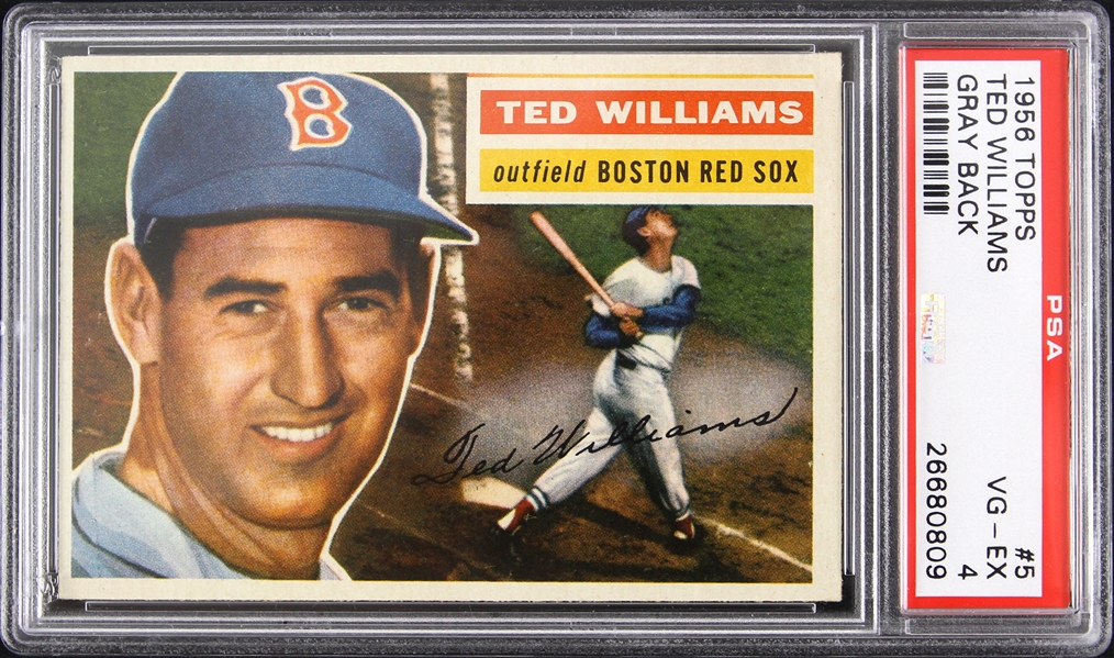 1956 Ted Williams Boston Red Sox Topps Trading Card (PSA Slabbed 4 VG EX)
